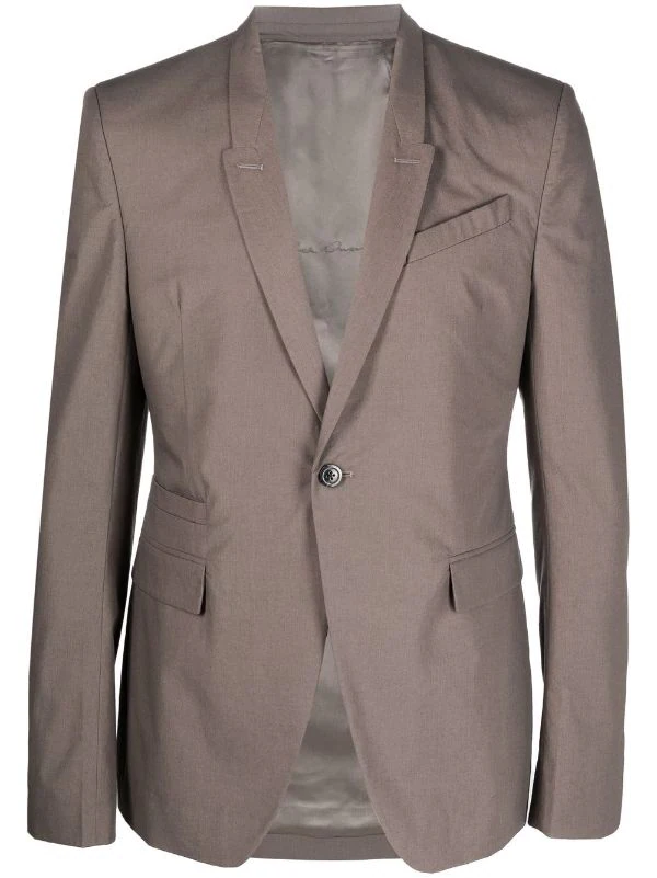 ( Nouvelle Collection ) Rick Owens Blazer Boutonné à Revers Crantés 34 DUST 3 ( Nouvelle Collection ) Rick Owens Blazer Boutonné à Revers Crantés 34 DUST