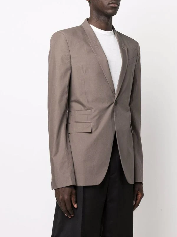 ( Nouvelle Collection ) Rick Owens Blazer Boutonné à Revers Crantés 34 DUST 5 ( Nouvelle Collection ) Rick Owens Blazer Boutonné à Revers Crantés 34 DUST – Image 3