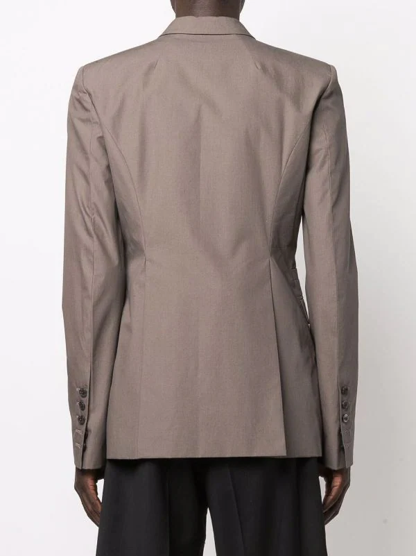 ( Nouvelle Collection ) Rick Owens Blazer Boutonné à Revers Crantés 34 DUST 6 ( Nouvelle Collection ) Rick Owens Blazer Boutonné à Revers Crantés 34 DUST – Image 4