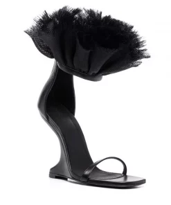 ( Nouvelle Collection ) Rick Owens Sandales En Tulle à Bout Ouvert 09 BLACK -Rick Owens Soldes 18029851 38194478 600