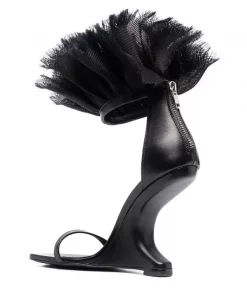 ( Nouvelle Collection ) Rick Owens Sandales En Tulle à Bout Ouvert 09 BLACK -Rick Owens Soldes 18029851 38194479 600