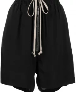 ( Nouvelle Collection ) Rick Owens 09 BLACK Short De Sport à Taille à Lien De Resserrage Femme