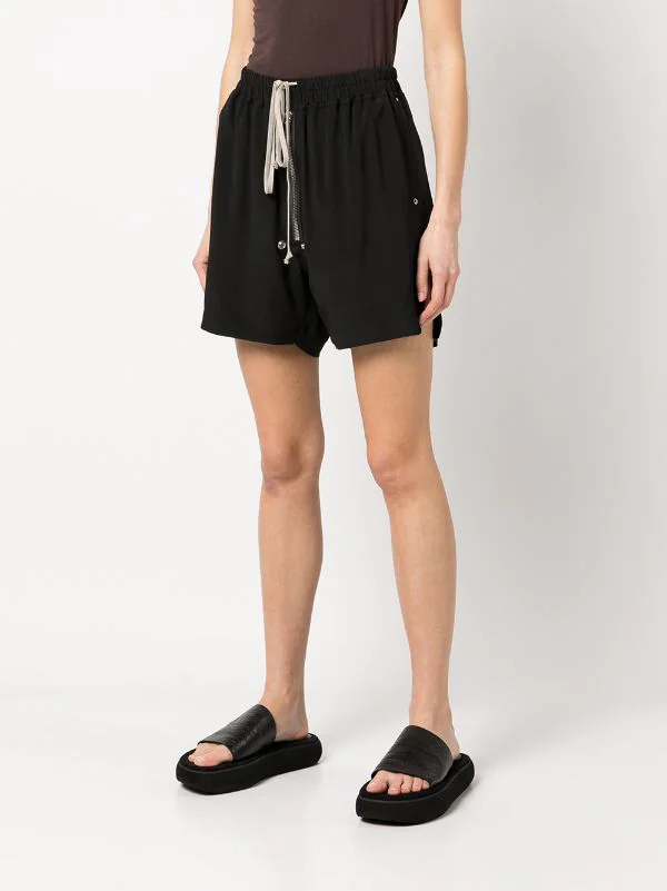 ( Nouvelle Collection ) Rick Owens 09 BLACK Short De Sport à Taille à Lien De Resserrage Femme 5 ( Nouvelle Collection ) Rick Owens 09 BLACK Short De Sport à Taille à Lien De Resserrage Femme – Image 3