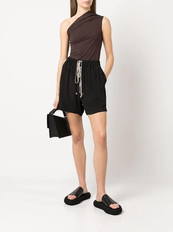 ( Nouvelle Collection ) Rick Owens 09 BLACK Short De Sport à Taille à Lien De Resserrage Femme 4 ( Nouvelle Collection ) Rick Owens 09 BLACK Short De Sport à Taille à Lien De Resserrage Femme – Image 2