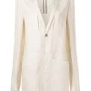 ( Nouvelle Collection ) Rick Owens NATURAL Veste En Lin Mélangé à Simple Boutonnage Femme -Rick Owens Soldes 18034056 38341005 600