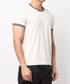( Nouvelle Collection ) Rick Owens T-shirt à Bords Contrastants Homme -Rick Owens Soldes 18038972 38193992 600