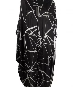 ( Nouvelle Collection ) Rick Owens Manteau à Motif Géométrique 0921 BLACK/natural