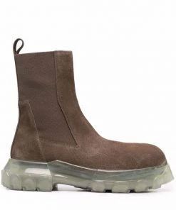 ( Nouvelle Collection ) Rick Owens Bottes Beatle En Daim Homme