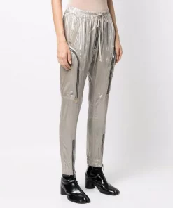 ( Nouvelle Collection ) Rick Owens 98 WARM SILVER Pantalon Fuselé à Fini Métallisé Femme -Rick Owens Soldes 18045708 38368785 600