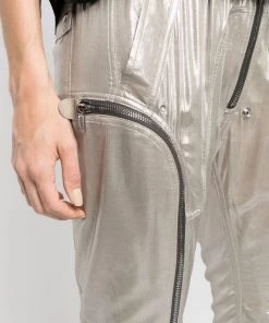 ( Nouvelle Collection ) Rick Owens 98 WARM SILVER Pantalon Fuselé à Fini Métallisé Femme -Rick Owens Soldes 18045708 38368792 600