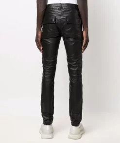 ( Nouvelle Collection ) Rick Owens 09 BLACK Pantalon Slim En Cuir Homme -Rick Owens Soldes 18045736 38258626 600