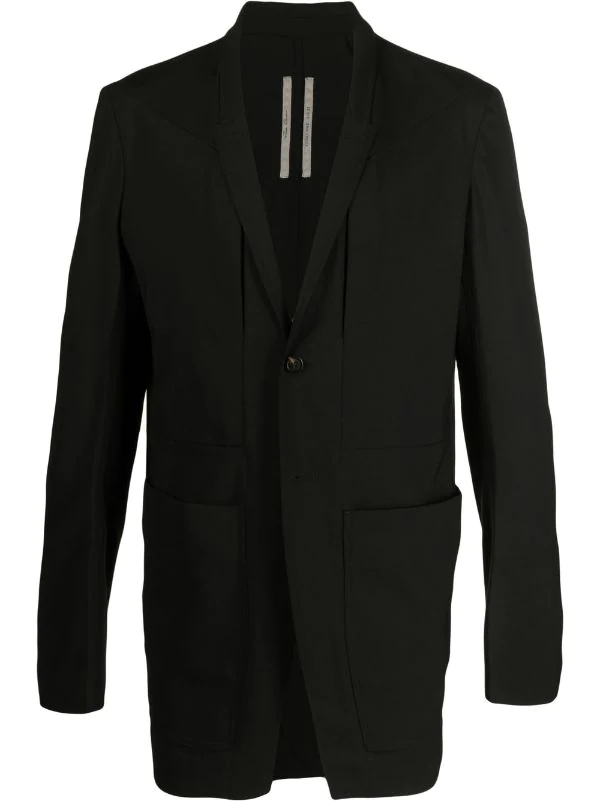 ( Nouvelle Collection ) Rick Owens 09 BLK Veste Lido à Veste à Simple Boutonnage Homme 3 ( Nouvelle Collection ) Rick Owens 09 BLK Veste Lido à Veste à Simple Boutonnage Homme