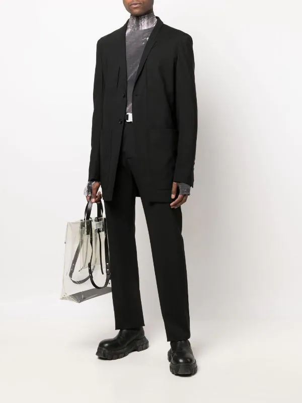 ( Nouvelle Collection ) Rick Owens 09 BLK Veste Lido à Veste à Simple Boutonnage Homme 5 ( Nouvelle Collection ) Rick Owens 09 BLK Veste Lido à Veste à Simple Boutonnage Homme – Image 3