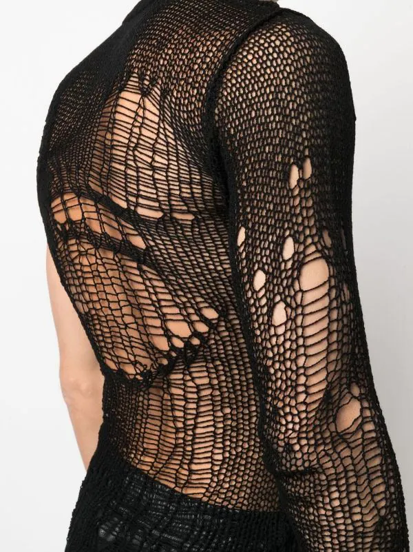 ( Nouvelle Collection ) Rick Owens Pull Asymétrique à Effet Usé 09 BLK BLACK 7 ( Nouvelle Collection ) Rick Owens Pull Asymétrique à Effet Usé 09 BLK BLACK – Image 5