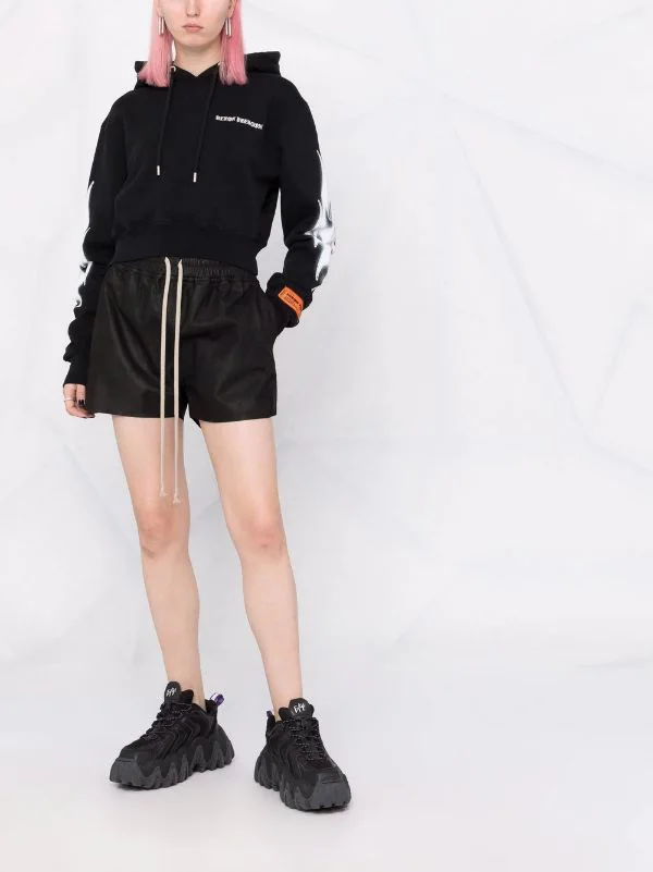 ( Nouvelle Collection ) Rick Owens 09 BLACK Short Fog à Lien De Resserrage Femme 4 ( Nouvelle Collection ) Rick Owens 09 BLACK Short Fog à Lien De Resserrage Femme – Image 2