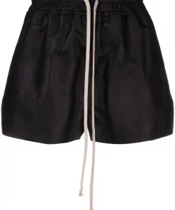 ( Nouvelle Collection ) Rick Owens 09 BLACK Short Fog à Lien De Resserrage Femme
