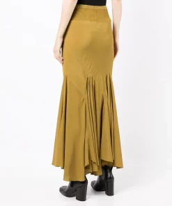 ( Nouvelle Collection ) Rick Owens Jupe Longue Volantée GREEN -Rick Owens Soldes 18055975 38401954 600