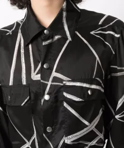 Rick Owens Chemise Crop à Motif Abstrait 0921 BLACK NATURAL -Rick Owens Soldes 18056642 38637219 600