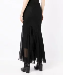 Rick Owens 09 Jupe En Soie à Ourlet Asymétrique Femme -Rick Owens Soldes 18056912 38401976 600