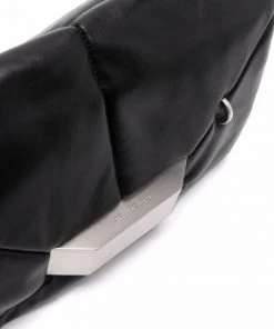 ( Nouvelle Collection ) Rick Owens 09 BLACK Sac à Bandoulière à Fini Matelassé Femme -Rick Owens Soldes 18060818 38475593 600