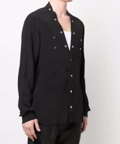 ( Nouvelle Collection ) Rick Owens Chemise En Soie à Boutonnière 09 BLACK -Rick Owens Soldes 18060834 38588405 600