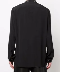 ( Nouvelle Collection ) Rick Owens Chemise En Soie à Boutonnière 09 BLACK -Rick Owens Soldes 18060834 38589308 600