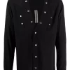 ( Nouvelle Collection ) Rick Owens Chemise En Soie à Boutonnière 09 BLACK