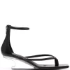 ( Nouvelle Collection ) Rick Owens BLACK/CLEAR Sandales à Talon Sculpté Femme -Rick Owens Soldes 18061100 38446594 600