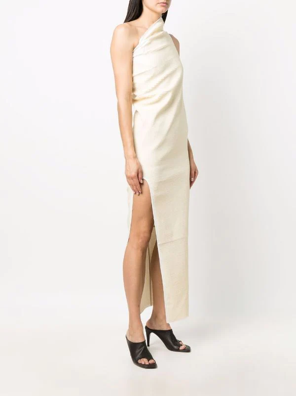 ( Nouvelle Collection ) Rick Owens Robe Brodée De Sequins à Une épaule 21 NATURAL 5 ( Nouvelle Collection ) Rick Owens Robe Brodée De Sequins à Une épaule 21 NATURAL – Image 3