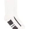 ( Nouvelle Collection ) Rick Owens 119 MILK/BLACK Chaussettes à Logo Imprimé Femme