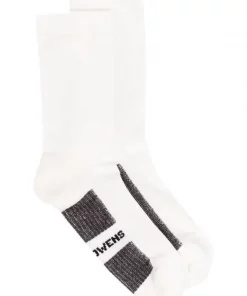 ( Nouvelle Collection ) Rick Owens 119 MILK/BLACK Chaussettes à Logo Imprimé Femme