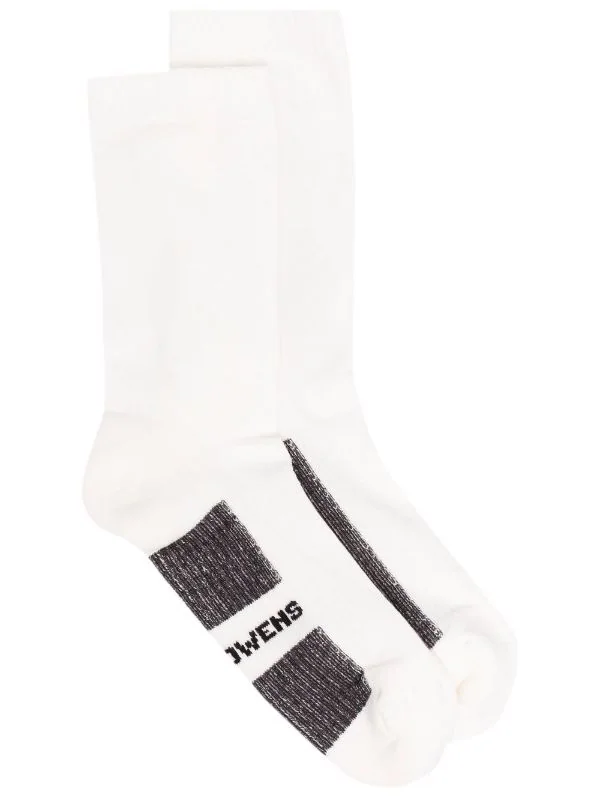 ( Nouvelle Collection ) Rick Owens 119 MILK/BLACK Chaussettes à Logo Imprimé Femme 2 ( Nouvelle Collection ) Rick Owens 119 MILK/BLACK Chaussettes à Logo Imprimé Femme