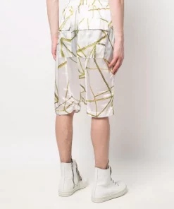 ( Nouvelle Collection ) Rick Owens Bermuda à Imprimé Abstrait Homme -Rick Owens Soldes 18074752 38305467 600