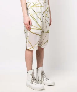 ( Nouvelle Collection ) Rick Owens Bermuda à Imprimé Abstrait Homme -Rick Owens Soldes 18074752 38306162 600