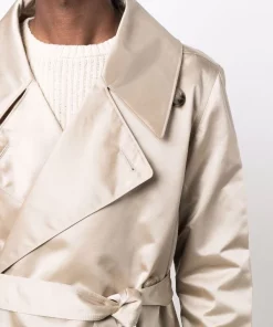 ( Nouvelle Collection ) Rick Owens Trench à Fini Satiné 08 PEARL -Rick Owens Soldes 18082490 38312890 600