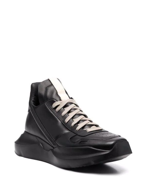 ( Nouvelle Collection ) Rick Owens 999 BLACK Baskets Lacées à Fini Poli Homme 4 ( Nouvelle Collection ) Rick Owens 999 BLACK Baskets Lacées à Fini Poli Homme – Image 2