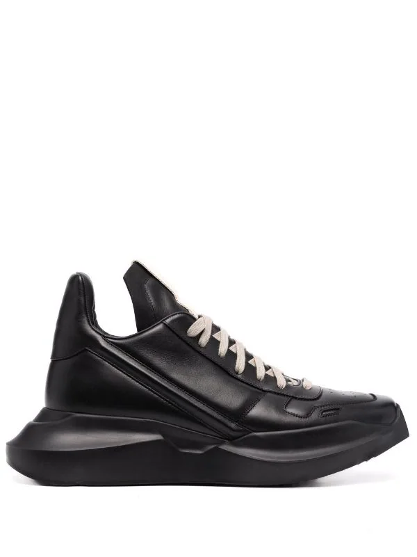 ( Nouvelle Collection ) Rick Owens 999 BLACK Baskets Lacées à Fini Poli Homme 3 ( Nouvelle Collection ) Rick Owens 999 BLACK Baskets Lacées à Fini Poli Homme