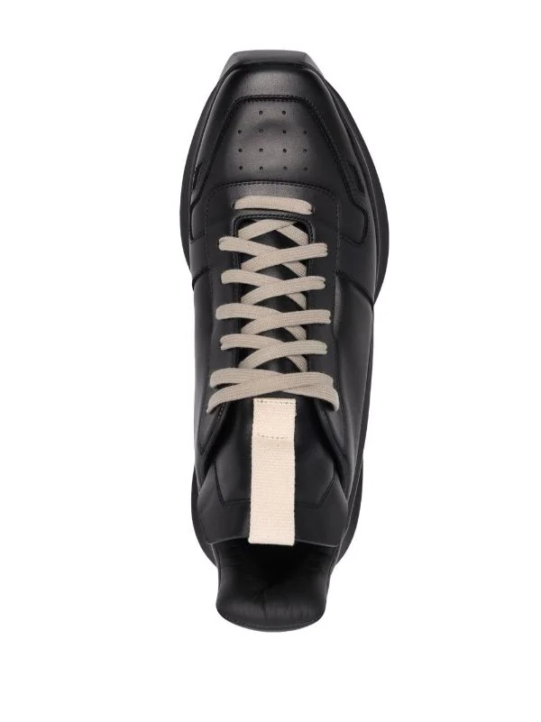 ( Nouvelle Collection ) Rick Owens 999 BLACK Baskets Lacées à Fini Poli Homme 6 ( Nouvelle Collection ) Rick Owens 999 BLACK Baskets Lacées à Fini Poli Homme – Image 4