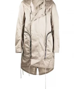 ( Nouvelle Collection ) Rick Owens Manteau Boutonné à Capuche Homme