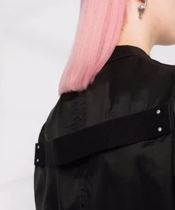 ( Nouvelle Collection ) Rick Owens 09 BLACK Blazer Boutonné à Détail De Sangle Femme -Rick Owens Soldes 18083241 38342906 600