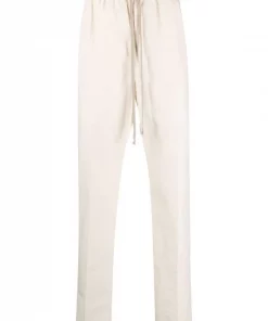 ( Nouvelle Collection ) Rick Owens Pantalon Droit à Taille à Lien De Resserrage Homme