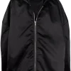 ( Nouvelle Collection ) Rick Owens 09 BLACK Veste Bomber à Effet Satiné Homme -Rick Owens Soldes 18084563 38478224 600