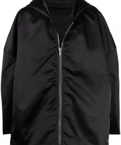 ( Nouvelle Collection ) Rick Owens 09 BLACK Veste Bomber à Effet Satiné Homme