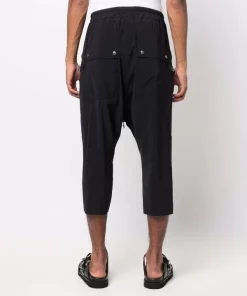 ( Nouvelle Collection ) Rick Owens Pantalon De Jogging Sarouel à Coupe Courte 09 BLACK -Rick Owens Soldes 18084818 38524100 600