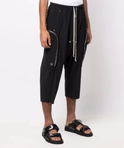 ( Nouvelle Collection ) Rick Owens Pantalon De Jogging Sarouel à Coupe Courte 09 BLACK -Rick Owens Soldes 18084818 38525095 600