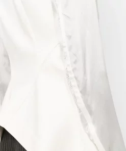 ( Nouvelle Collection ) Rick Owens 21 NATURAL Surchemise Zippée à Design Sans Col Femme -Rick Owens Soldes 18089512 39034574 600