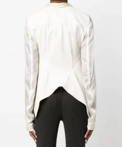 ( Nouvelle Collection ) Rick Owens 21 NATURAL Surchemise Zippée à Design Sans Col Femme -Rick Owens Soldes 18089512 39035515 600