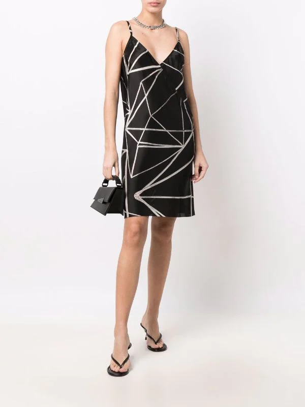 ( Nouvelle Collection ) Rick Owens Robe-nuisette à Motif Abstrait 0921 BLACK/NATURAL 4 ( Nouvelle Collection ) Rick Owens Robe-nuisette à Motif Abstrait 0921 BLACK/NATURAL – Image 2