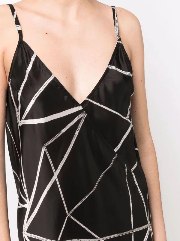 ( Nouvelle Collection ) Rick Owens Robe-nuisette à Motif Abstrait 0921 BLACK/NATURAL 7 ( Nouvelle Collection ) Rick Owens Robe-nuisette à Motif Abstrait 0921 BLACK/NATURAL – Image 5