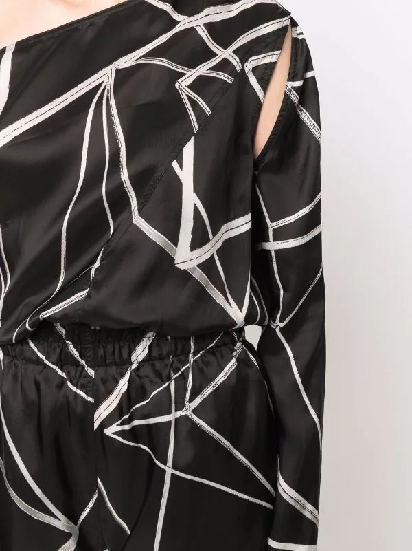 ( Nouvelle Collection ) Rick Owens Combishort Imprimée à Design à Une épaule Femme 7 ( Nouvelle Collection ) Rick Owens Combishort Imprimée à Design à Une épaule Femme – Image 5